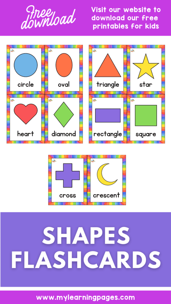 my learning pages shapes flashcards 3