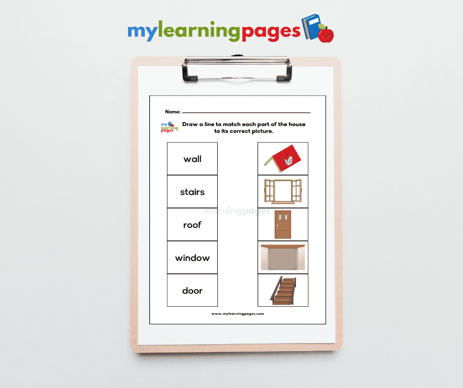 Parts of the House Worksheets Image 1