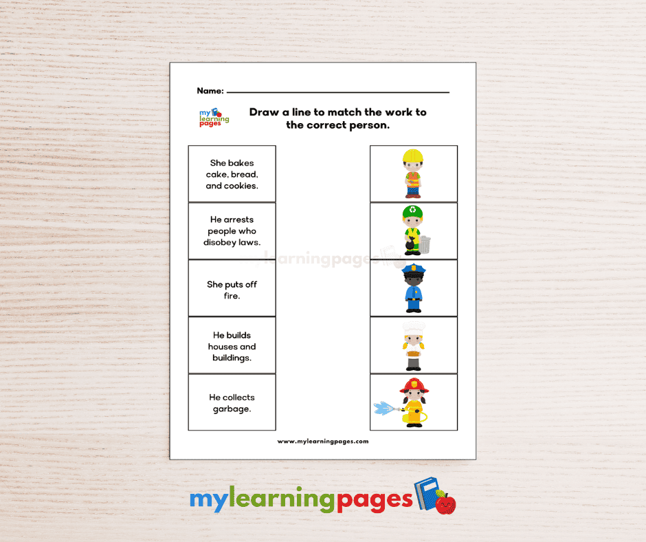 COMMUNITY HELPERS WORKSHEETS ACTIVITY 1