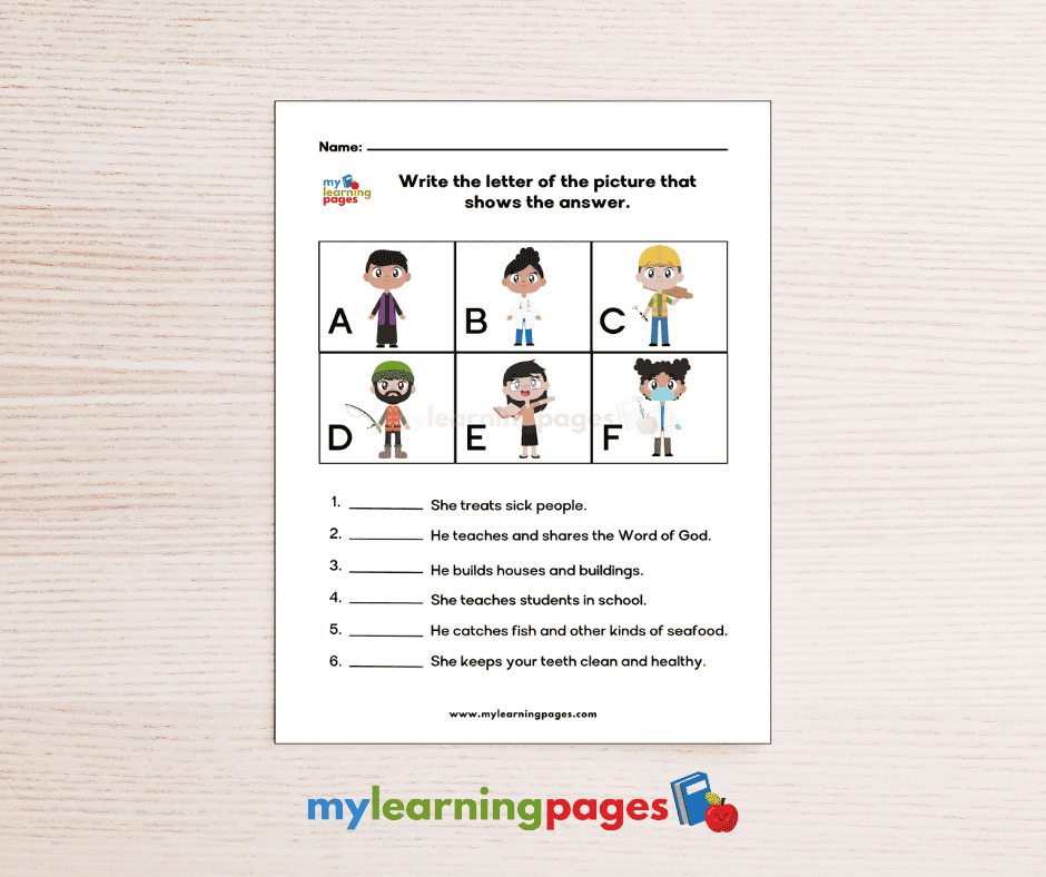 COMMUNITY HELPERS WORKSHEETS ACTIVITY 2