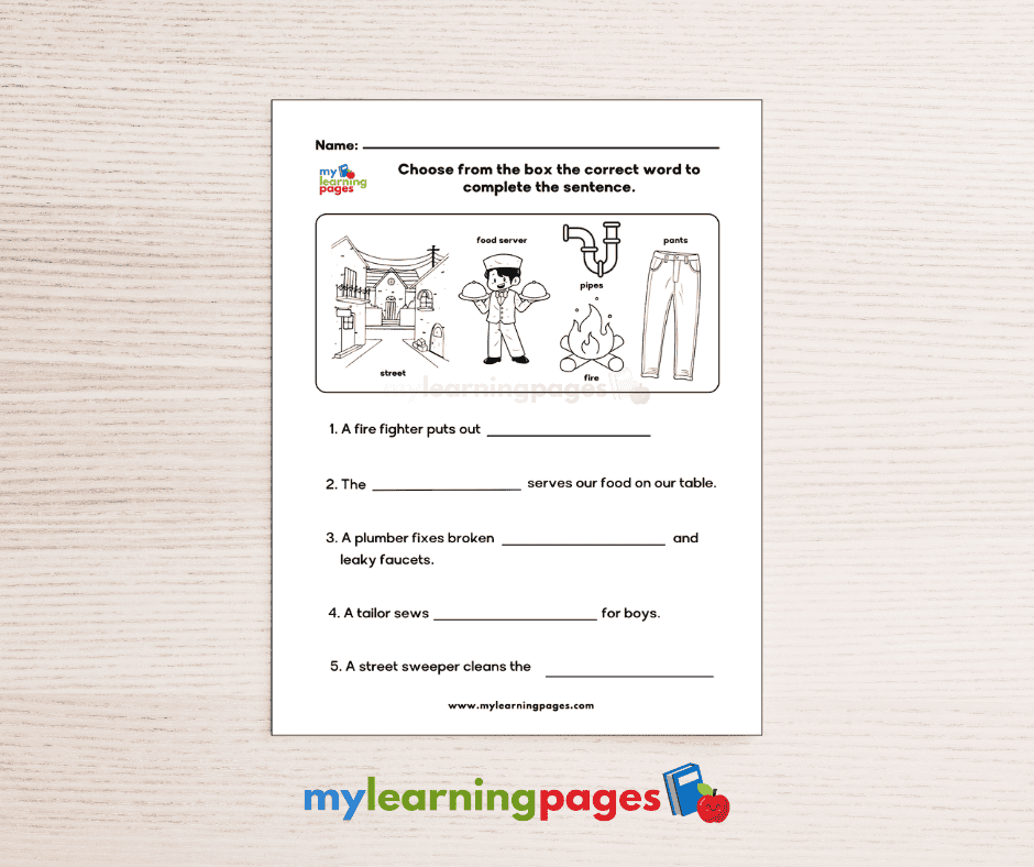COMMUNITY HELPERS WORKSHEETS ACTIVITY 3