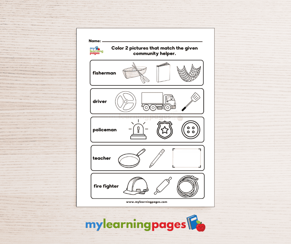 COMMUNITY HELPERS WORKSHEETS ACTIVITY 4