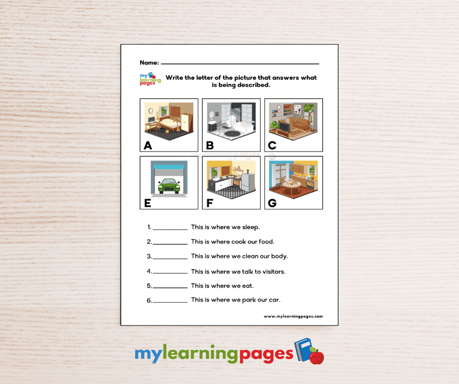 ROOMS IN MY HOUSE ACTIVITY 4
