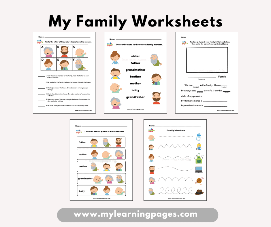 My Family Worksheets
