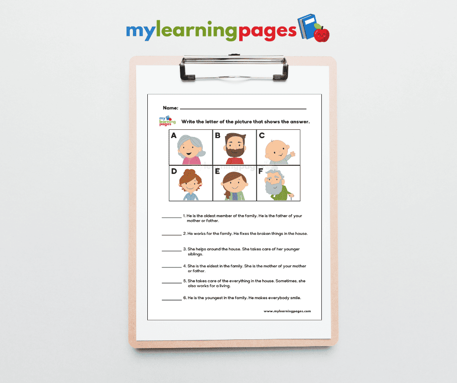 My Family Worksheets Image_1