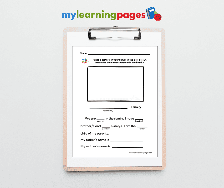 My Family Worksheets Image 3