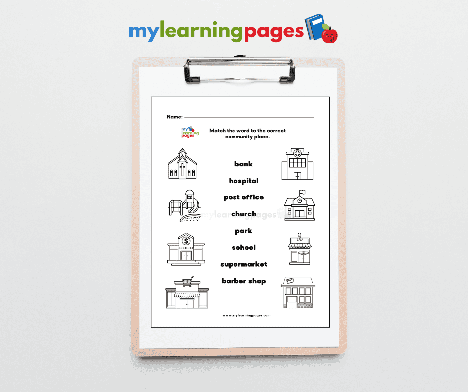 community places worksheets activity 2