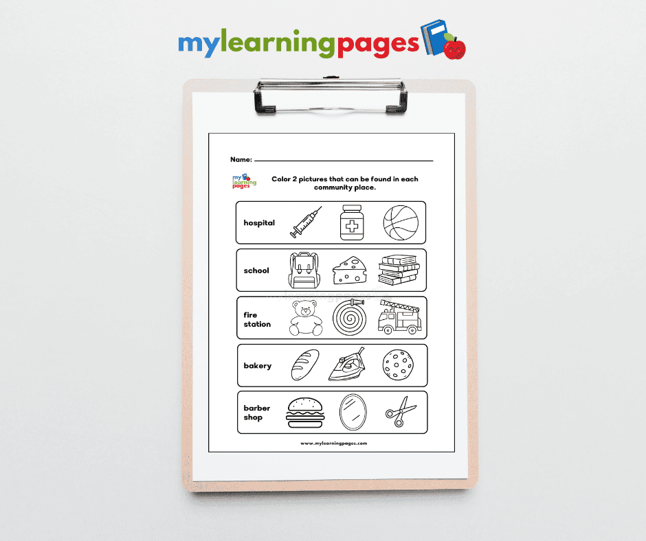 community places worksheets activity 4