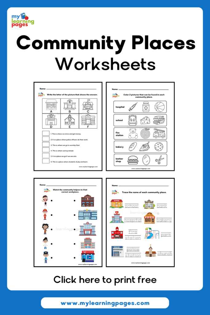 community places worksheets pin 1